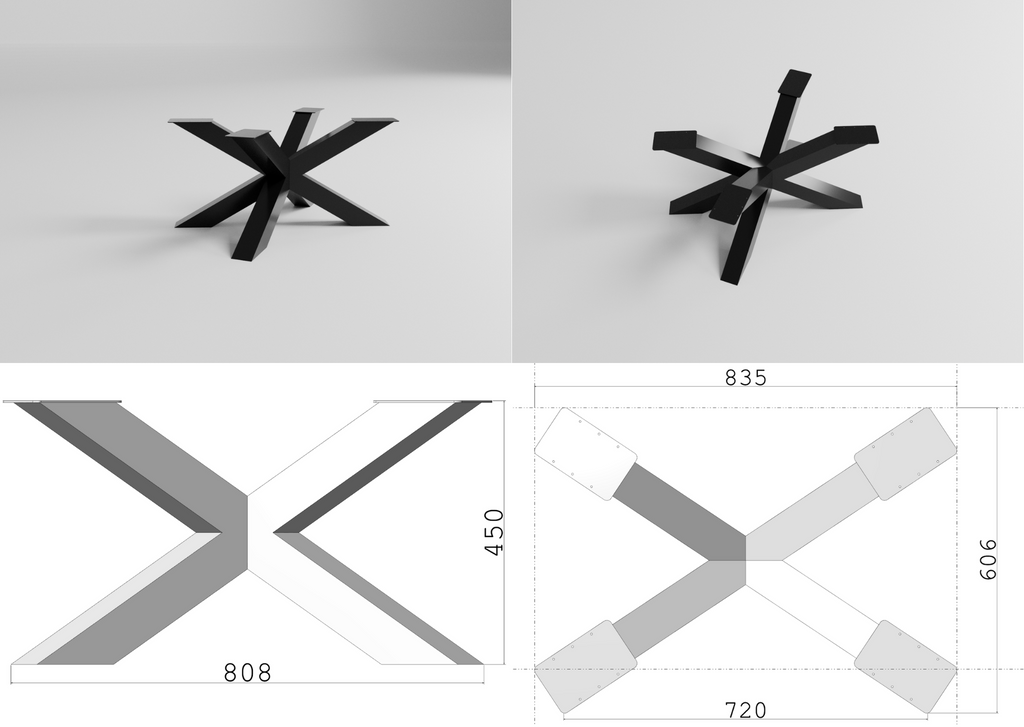 Podstawa do stołu SPIDER 80 – metalowy stelaż do stołu loft