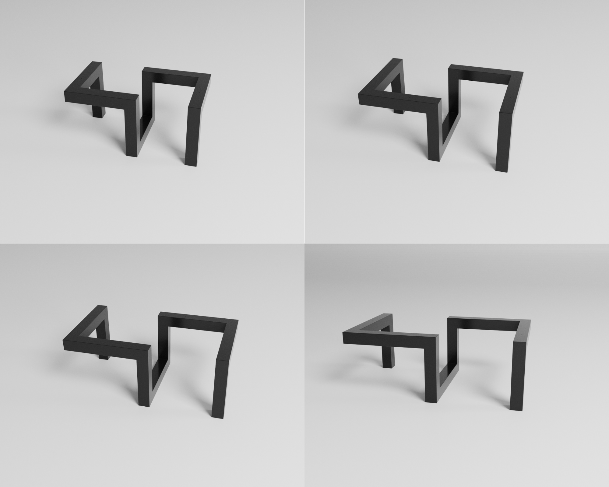 Podstawa do stołu Loft Zygzak 720 – metalowy stelaż do stołu loft