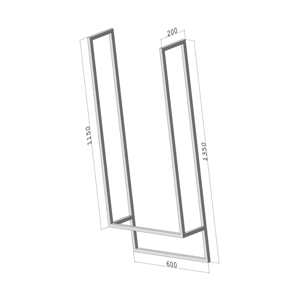 LoftDrop DUO 600 – sufitowy wieszak na ręczniki – MID 260 – metalowy wieszak sufitowy na ręczniki loft