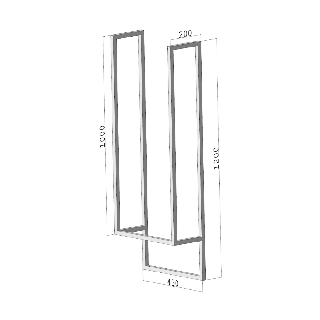 LoftDrop DUO 450 – sufitowy wieszak na ręczniki – STD 250 – metalowy wieszak sufitowy na ręczniki loft