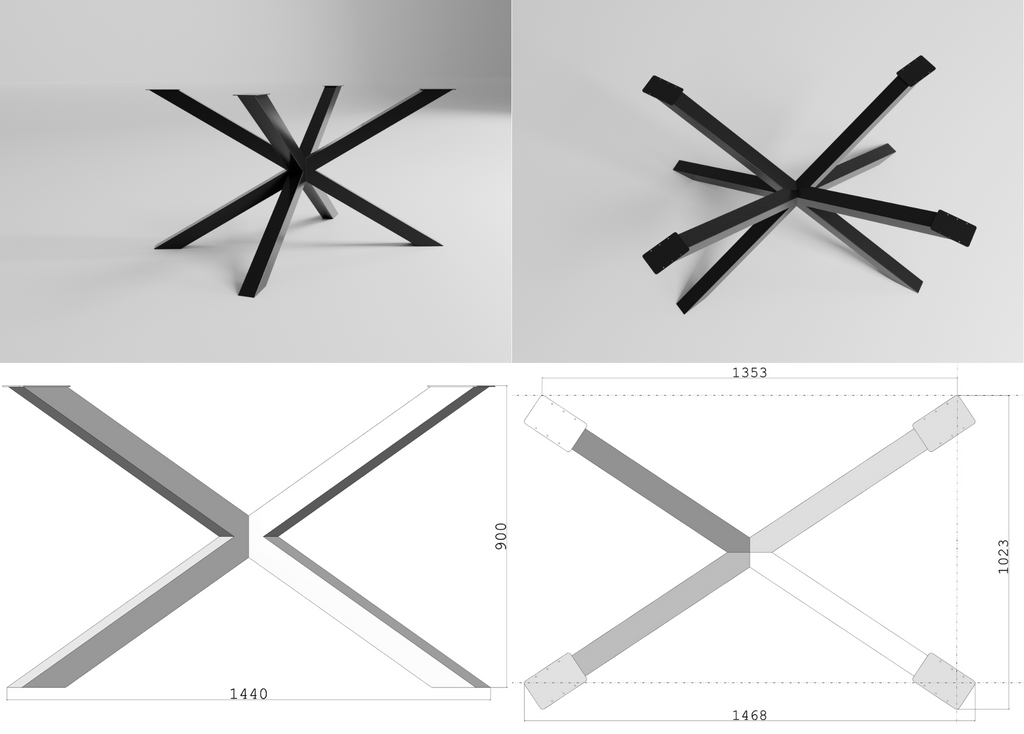 Podstawa do stołu SPIDER 80 – metalowy stelaż do stołu loft