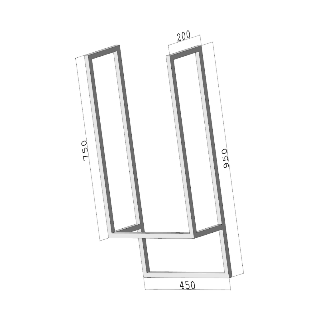 LoftDrop DUO 450 – sufitowy wieszak na ręczniki – LOW 220–230 – metalowy wieszak sufitowy na ręczniki loft