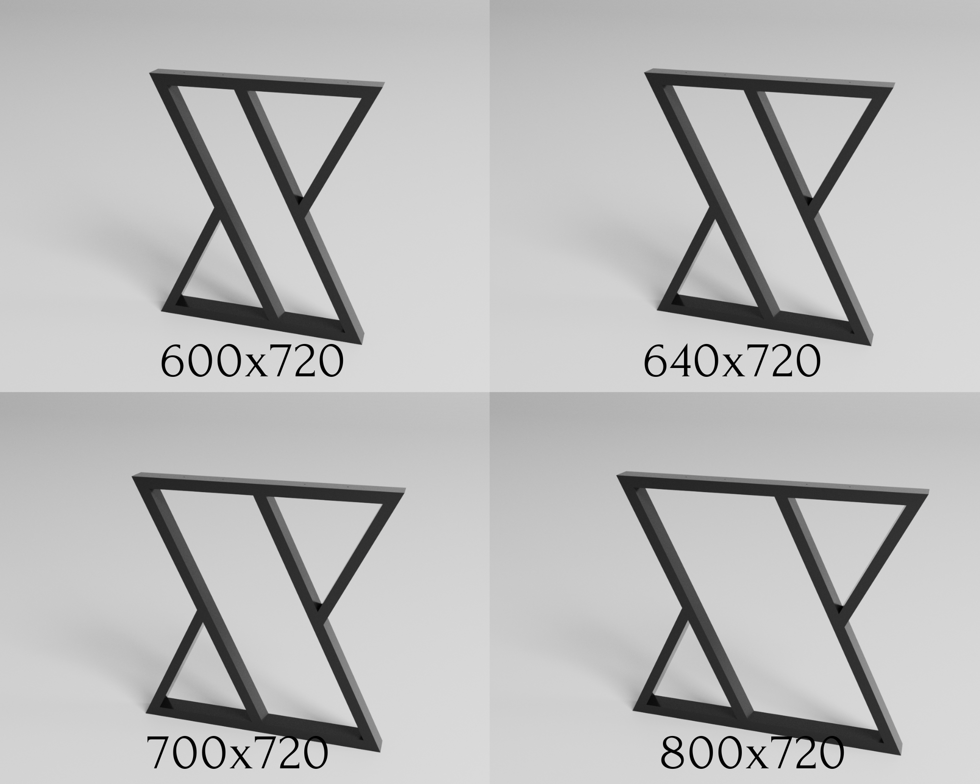 Podstawa stołu X-CROSS 720 – metalowy stelaż do stołu loft