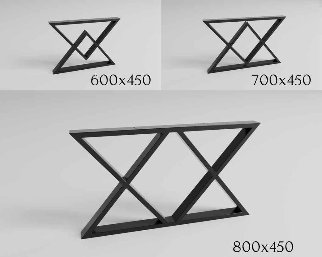 Podstawa do stołu X-Klepsydra 450 – metalowy stelaż do stołu loft