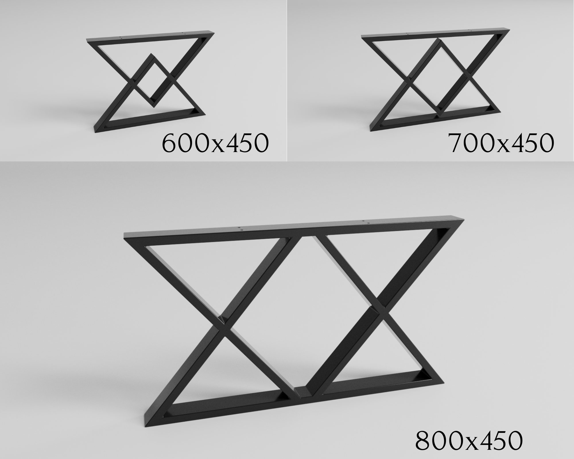 Podstawa do stołu X-Klepsydra 450 – metalowy stelaż do stołu loft