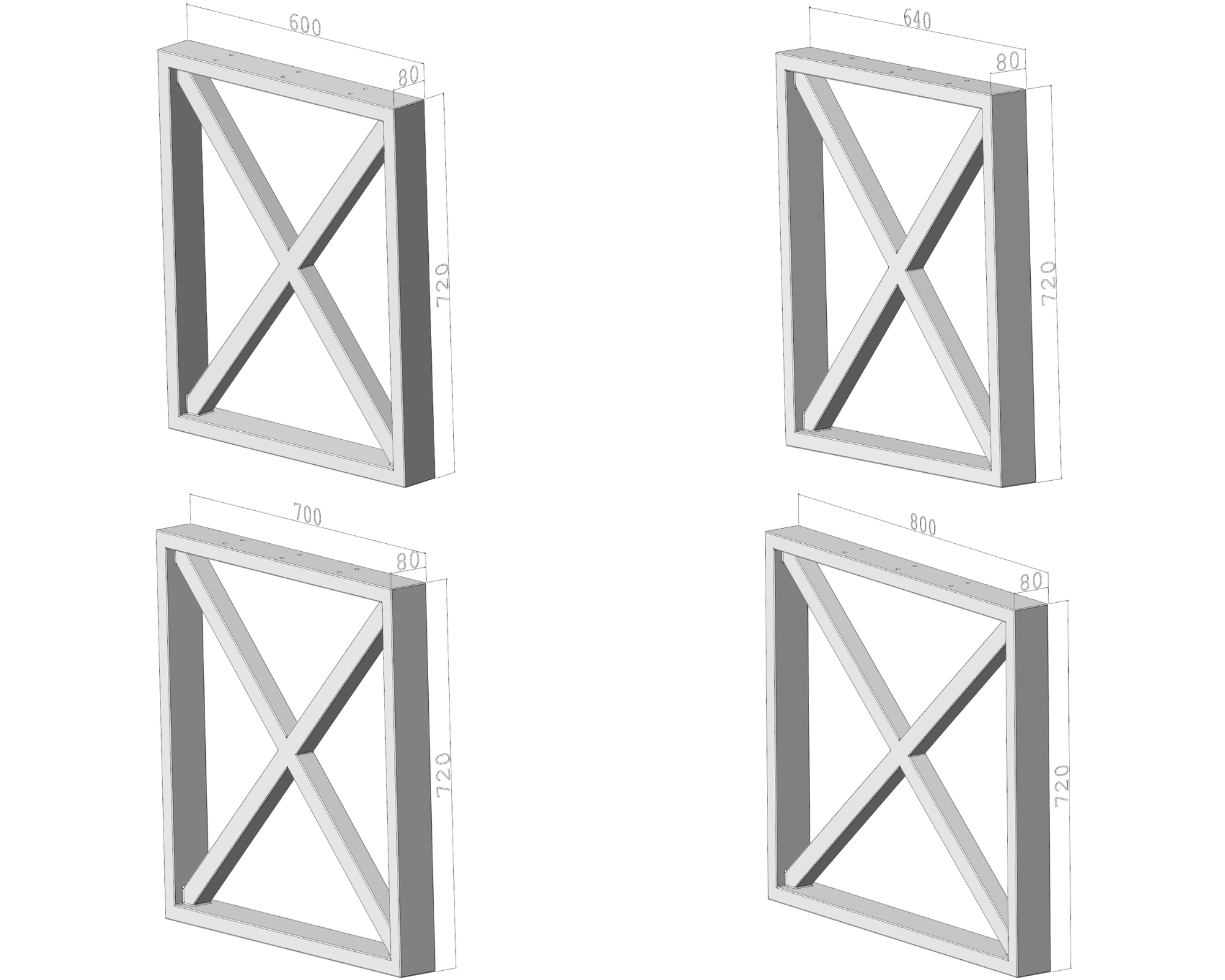 Podstawa do stołu FrameX 720 – metalowy stelaż do stołu loft