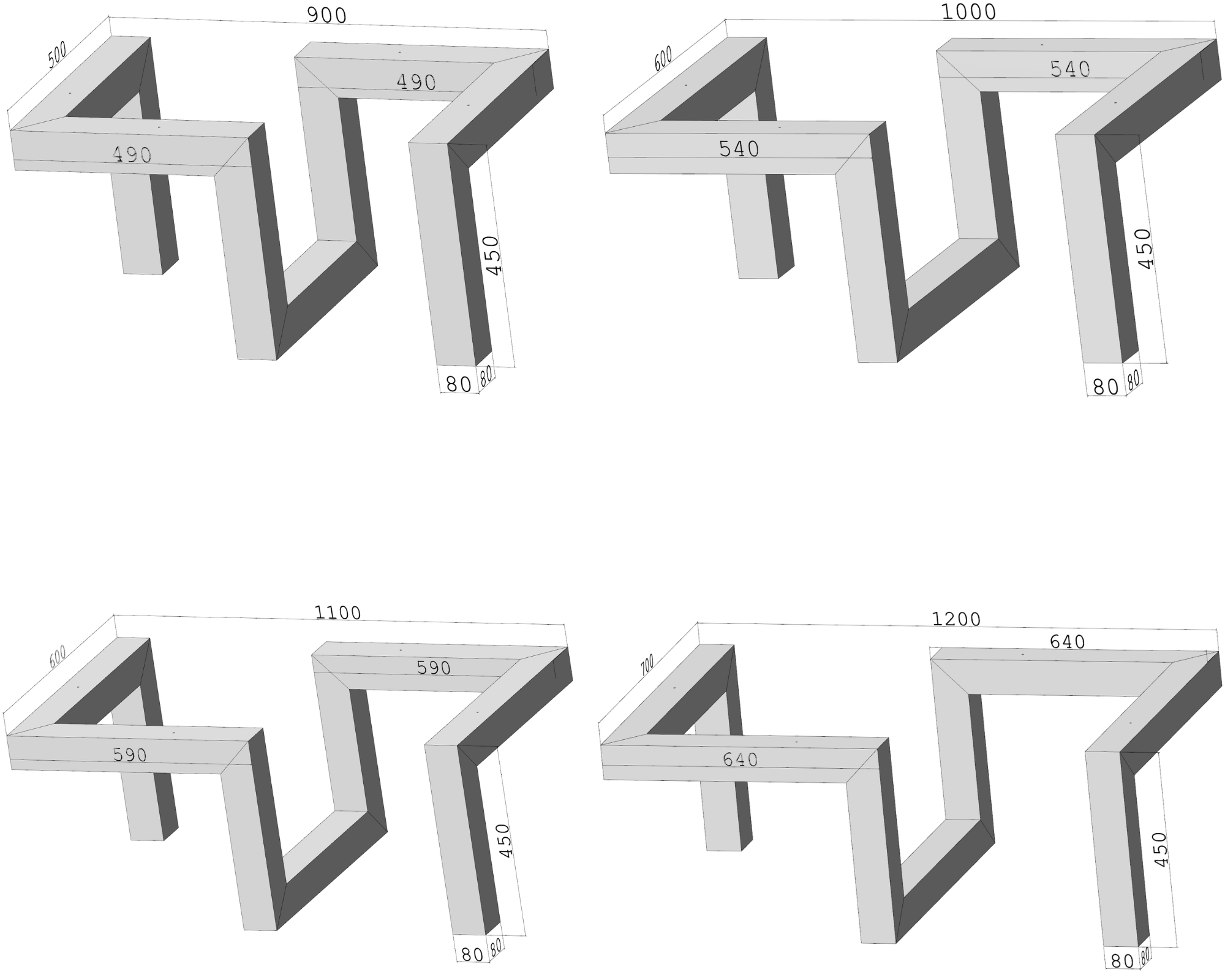 Podstawa do stołu Loft Zygzak 720 – metalowy stelaż do stołu loft