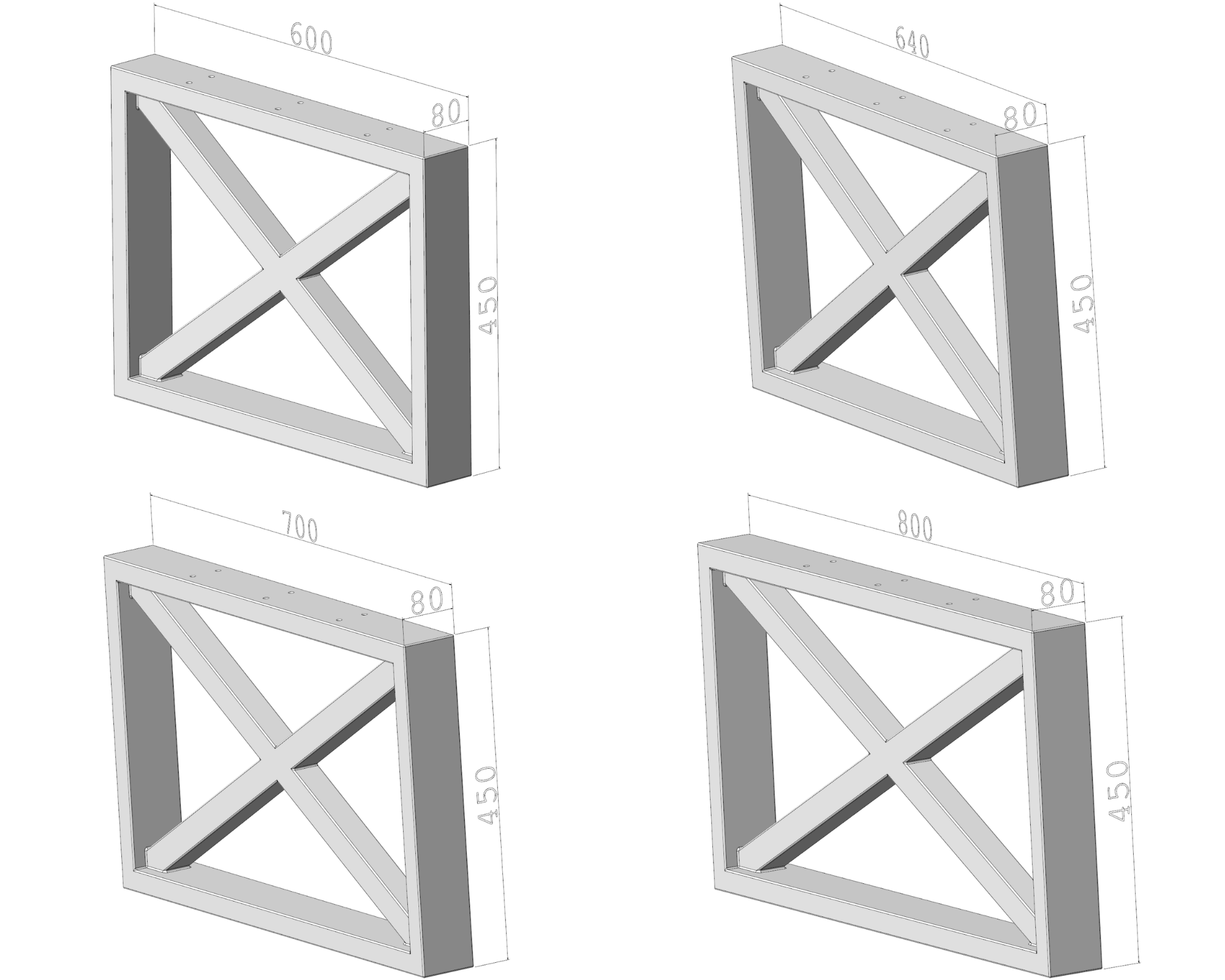 Podstawa do stołu FrameX 720 – metalowy stelaż do stołu loft