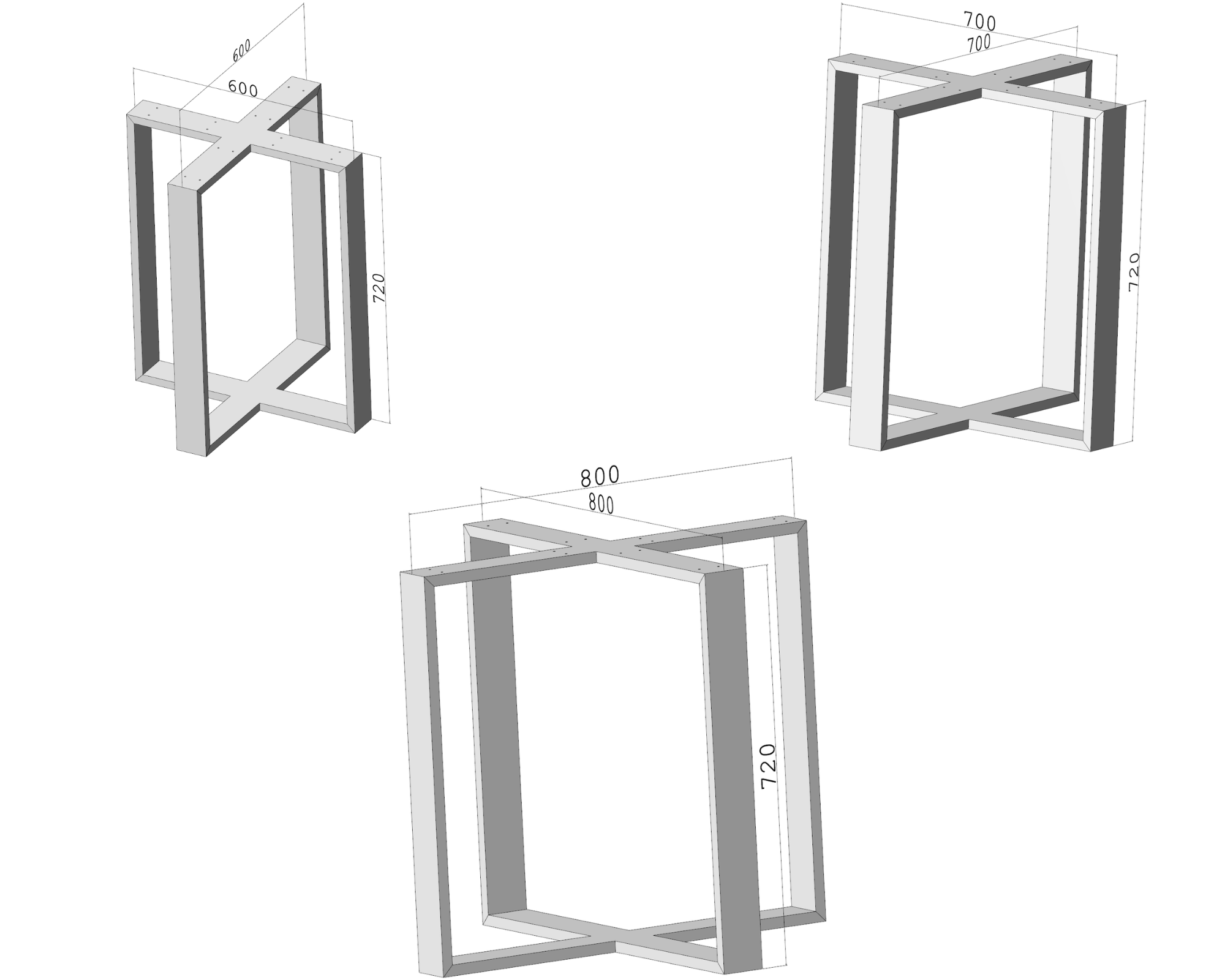 Podstawa do stołu okrągłego CROSS 80/20 – metalowy stelaż do stołu loft