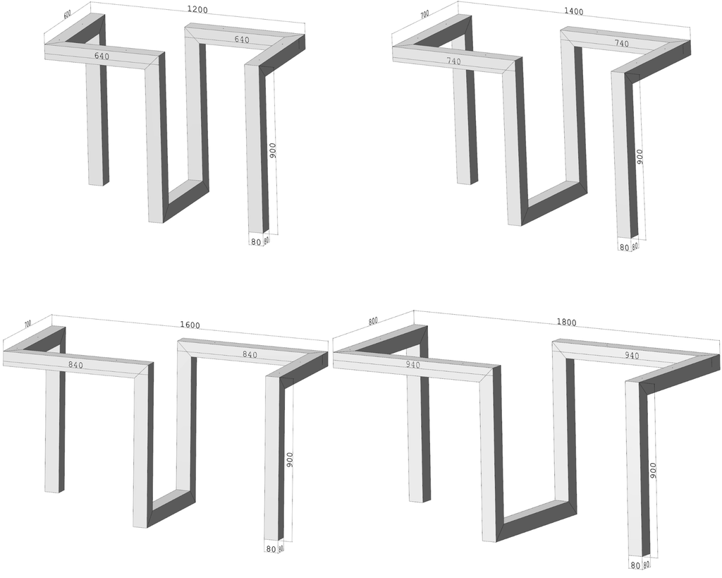 Podstawa do stołu Loft Zygzak 900 – metalowy stelaż do stołu loft