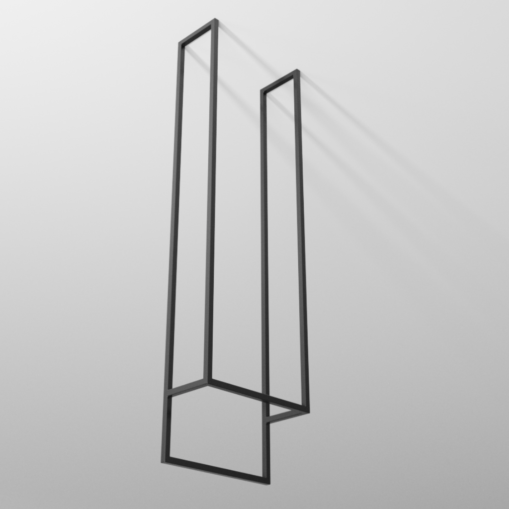 LoftDrop DUO 450 – sufitowy wieszak na ręczniki – HIGH 280 – metalowy wieszak sufitowy na ręczniki loft