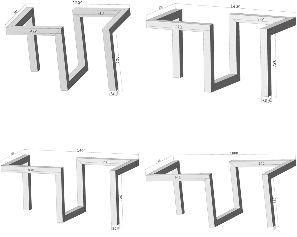 Podstawa do stołu Loft Zygzak 720 – metalowy stelaż do stołu loft