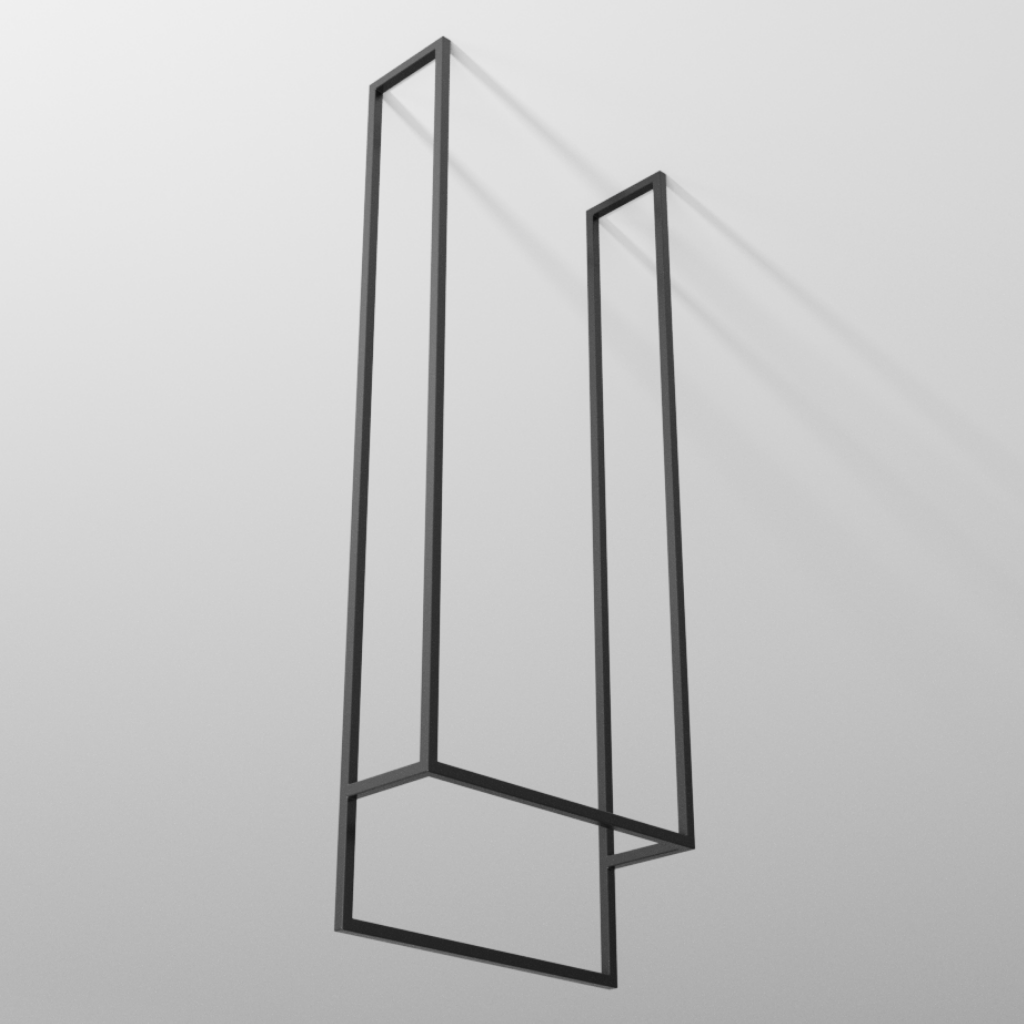 LoftDrop DUO 600 – sufitowy wieszak na ręczniki – HIGH 280 – metalowy wieszak sufitowy na ręczniki loft