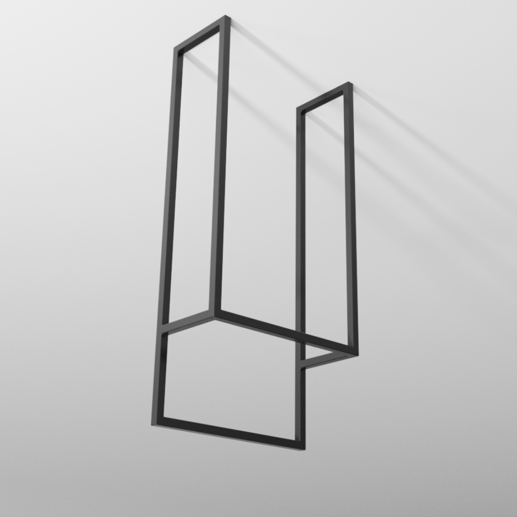 LoftDrop DUO 450 – sufitowy wieszak na ręczniki – LOW 220–230 – metalowy wieszak sufitowy na ręczniki loft