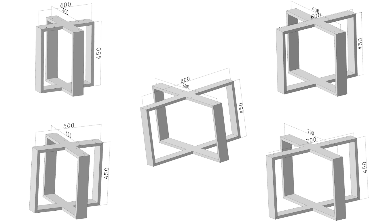 Podstawa do stołu okrągłego CROSS 80/20 – metalowy stelaż do stołu loft