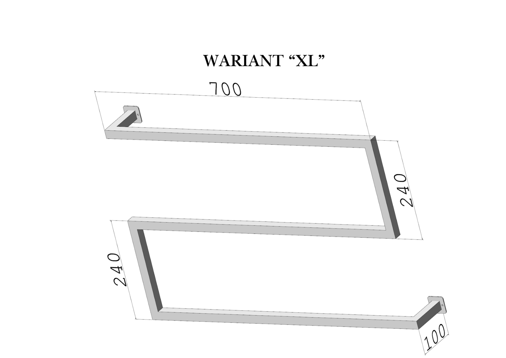 Wieszak na ręczniki Z-LINE – ścienny (S/M/L/XL) – metalowy wieszak ścienny na ręczniki loft