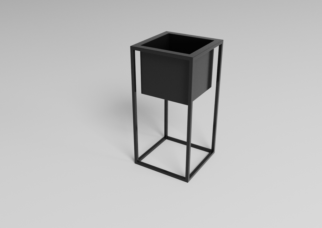 Kwietnik Loft Cube Tall 320 - metalowa donica na stelażu (S / M / L / XL) – metalowy kwietnik loft