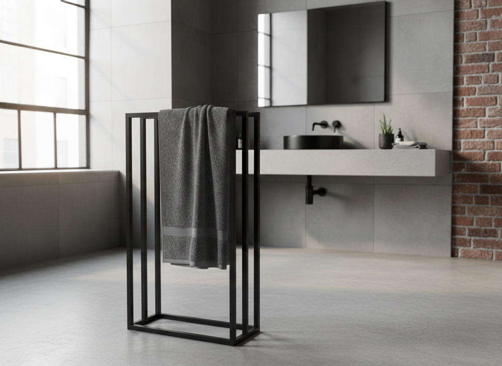 Stojak na ręczniki SLIM Standard (450×220×900 mm) – metalowy stojak na ręczniki loft