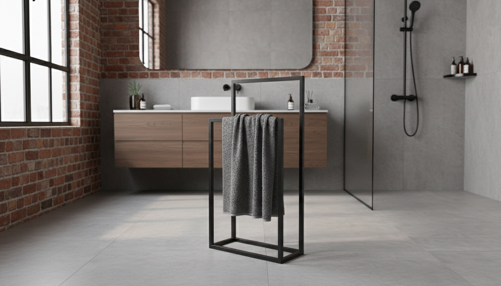 Stojak na ręczniki DUO Standard (450×200, 900/650 mm) – metalowy stojak na ręczniki loft