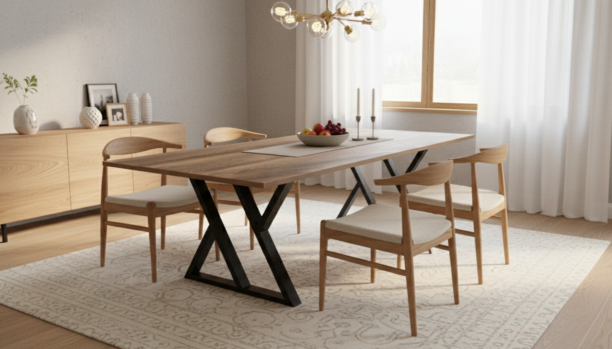 Podstawa stołu X-CROSS 720 – metalowy stelaż do stołu loft