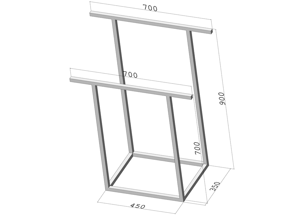 Stojak na ręczniki FRAME DUO L – metalowy stojak na ręczniki loft