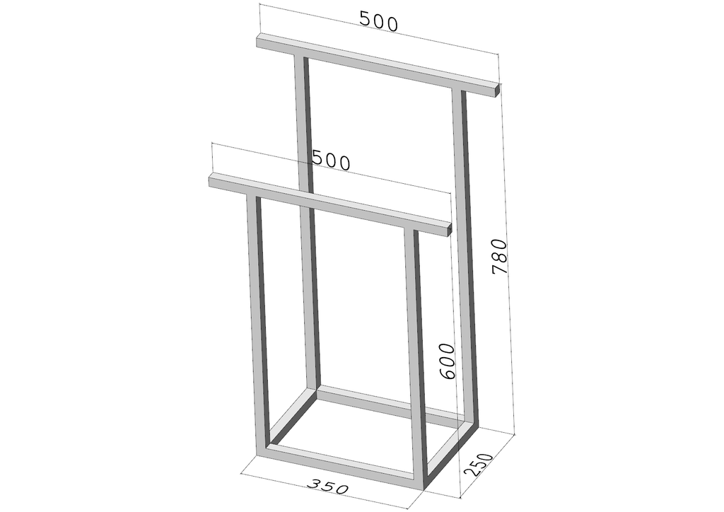 Stojak na ręczniki FRAME DUO S – metalowy stojak na ręczniki loft