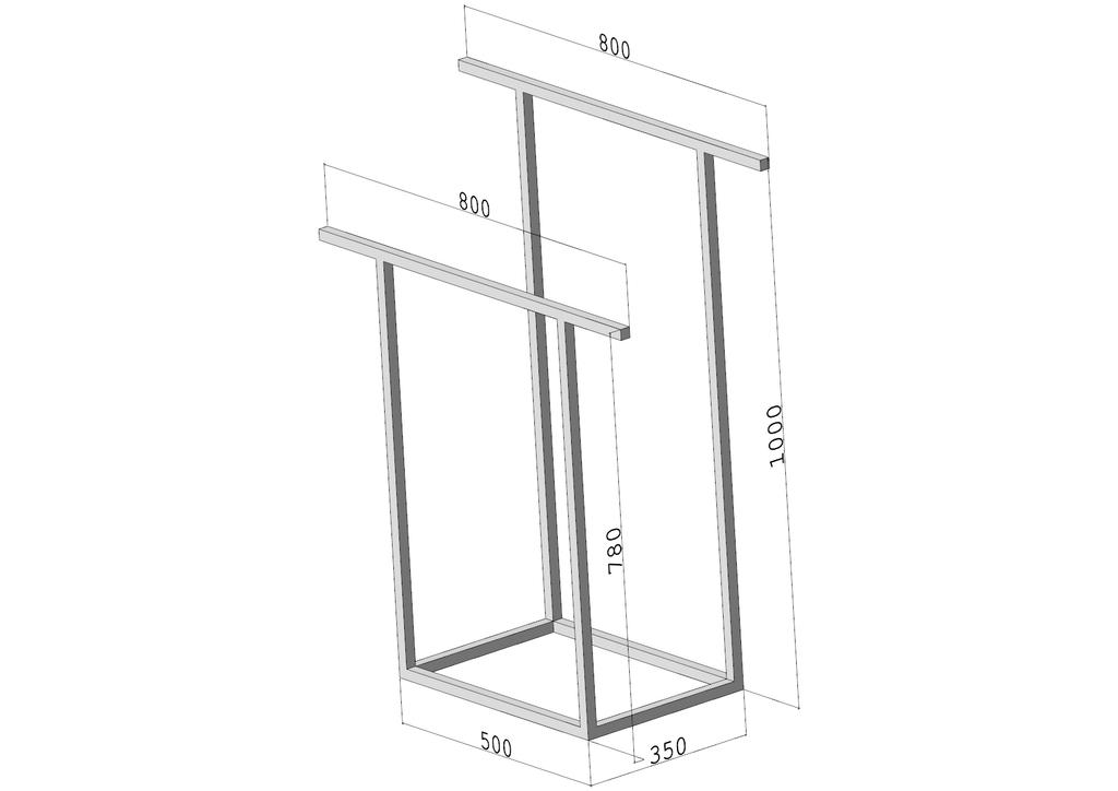 Stojak na ręczniki FRAME DUO XL – metalowy stojak na ręczniki loft