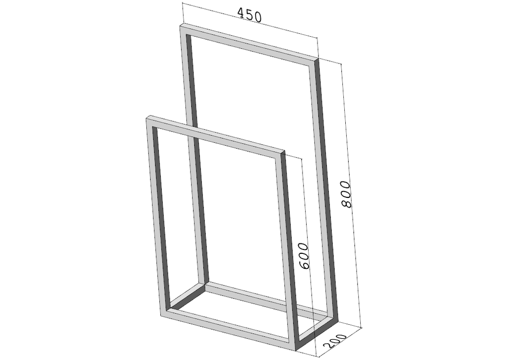 Stojak na ręczniki DUO Compact - (450×200, 800/600 mm) – metalowy stojak na ręczniki loft