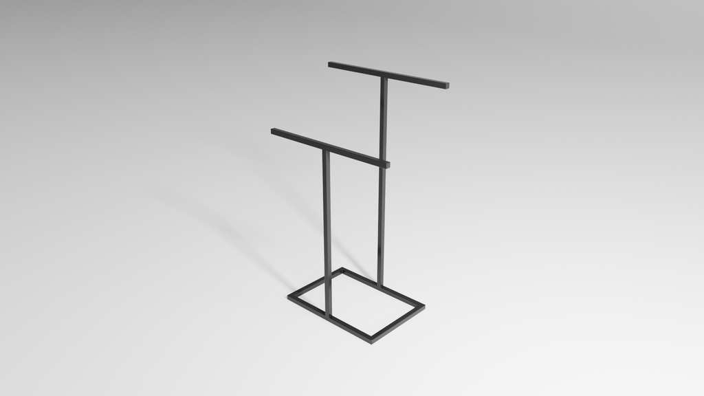 Stojak na ręczniki TWIN L - Szeroki – metalowy stojak na ręczniki loft