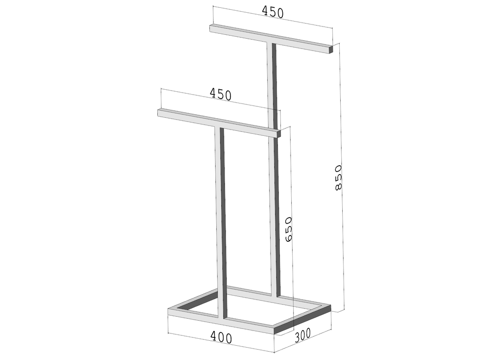 Stojak na ręczniki TWIN M - Standard – metalowy stojak na ręczniki loft