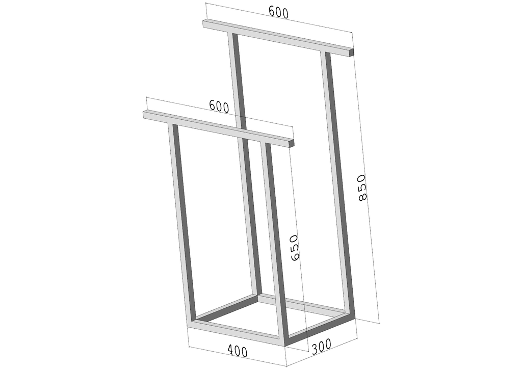 Stojak na ręczniki FRAME DUO M – metalowy stojak na ręczniki loft