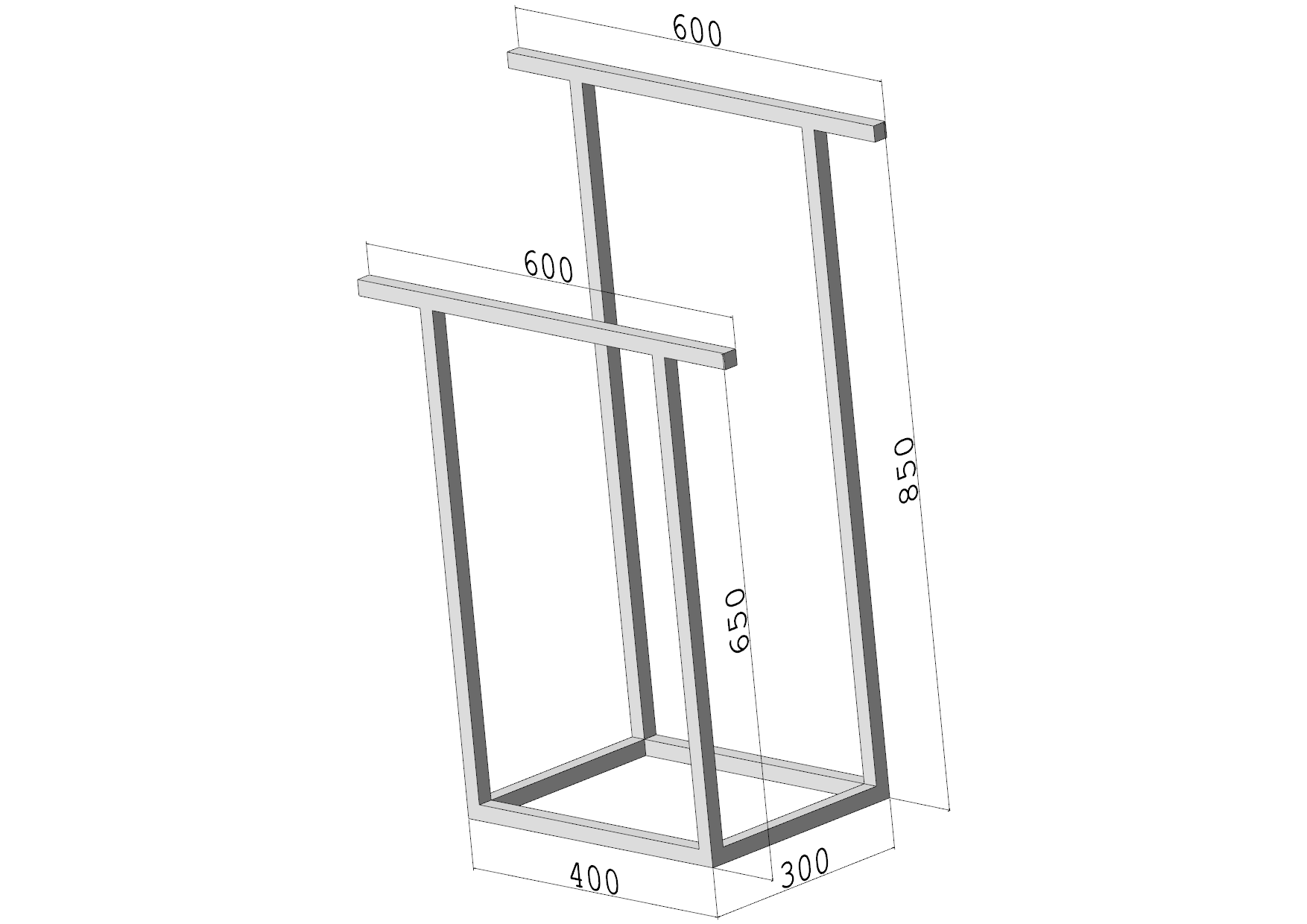 Stojak na ręczniki FRAME DUO M – metalowy stojak na ręczniki loft