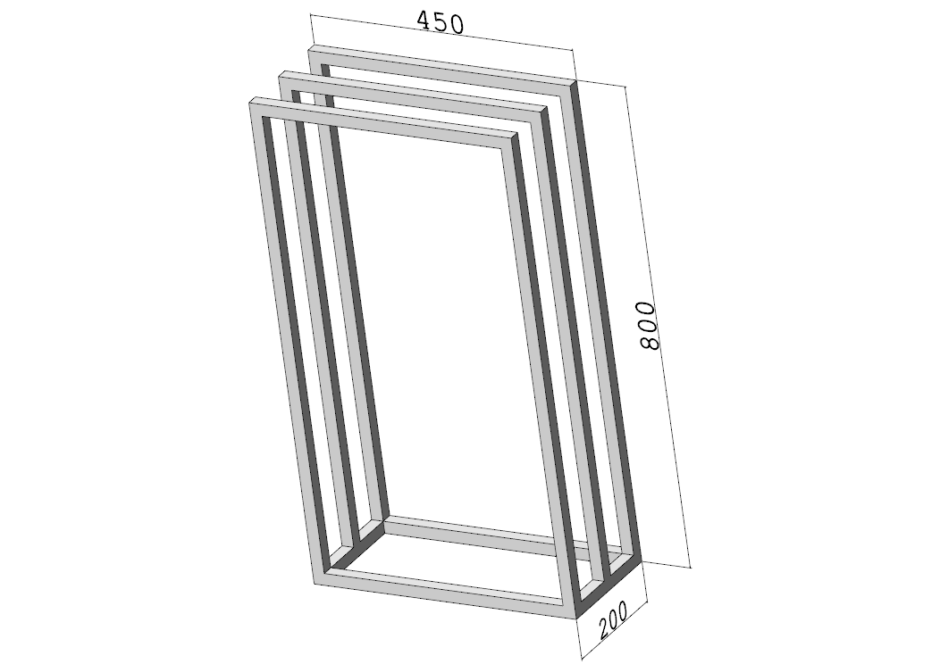 Stojak na ręczniki SLIM Compact (450×200×800 mm) – metalowy stojak na ręczniki loft