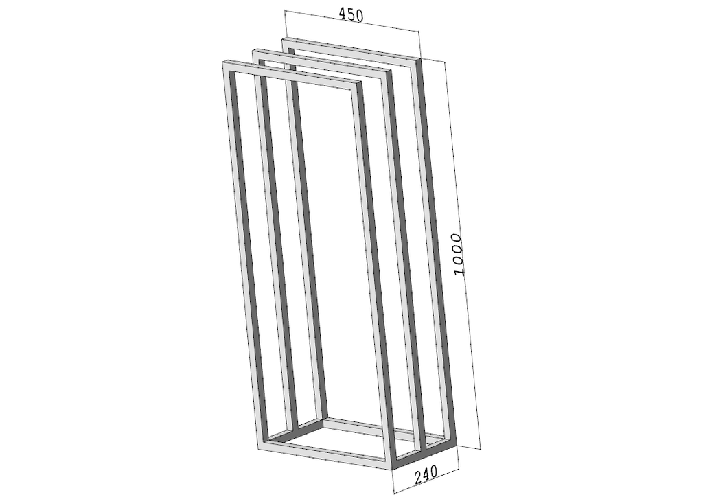 Stojak na ręczniki SLIM Spa (450×240×1000 mm) – metalowy stojak na ręczniki loft