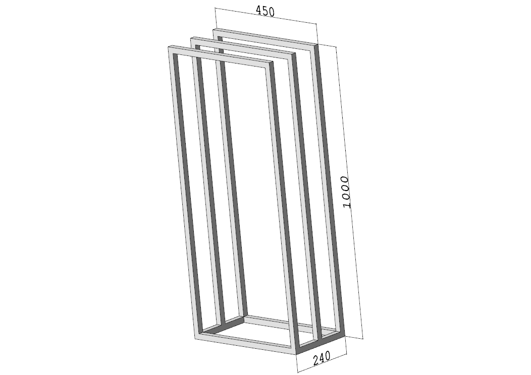 Stojak na ręczniki SLIM Spa (450×240×1000 mm) – metalowy stojak na ręczniki loft