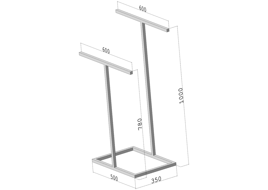 Stojak na ręczniki TWIN XL - Wysoki – metalowy stojak na ręczniki loft